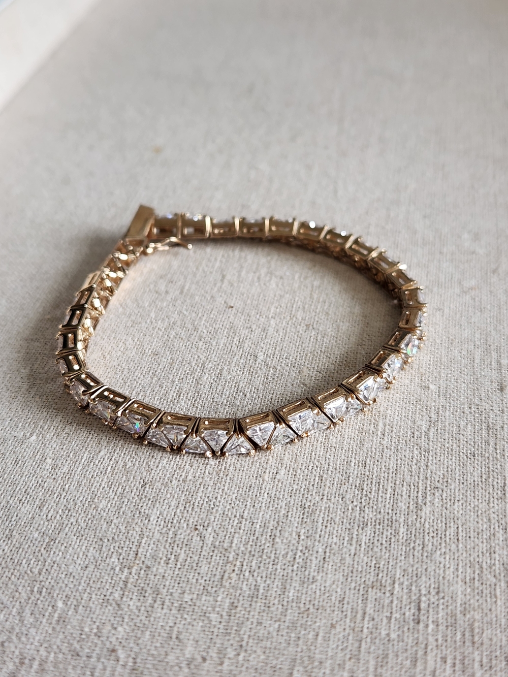 Vintage 925 Gold Vermeil CZ Tennis Bracelet Size 7.25